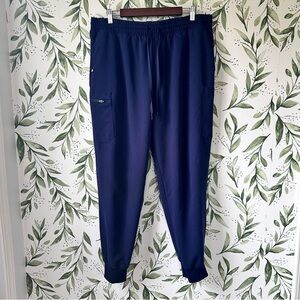 Women’s Jaanuu Jogger Scrub Pants. Navy Blue. XLT.